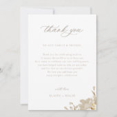 Opulent Gilded Garden Wedding Reception Tabel Bedankkaart (Voorkant)