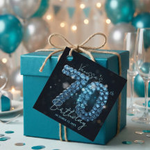 Opulent Glamorous Teal Blue Diamonds 70th Birthday