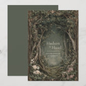 Opulent Gnarled Tree Forest Archway Dark Floral Kaart (Voorkant / Achterkant)