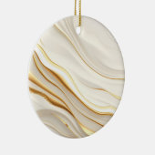 "Opulent Gold and Cream Marble Swirls" Keramisch Ornament (Rechts)
