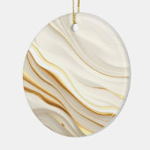 "Opulent Gold and Cream Marble Swirls" Keramisch Ornament (Links)