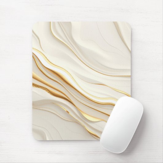 "Opulent Gold and Cream Marble Swirls" Muismat (Met muis)