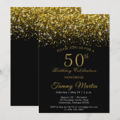 Opulent Gold Confetti 50ste verjaardag Kaart (Voorkant / Achterkant)
