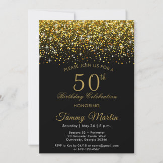 Opulent Gold Confetti 50ste verjaardag Kaart