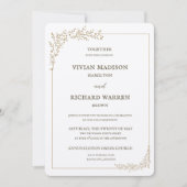 Opulent Gold Leaf Wedding Invitation Kaart (Voorkant)