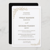 Opulent Gold Leaf Wedding Invitation Kaart (Voorkant / Achterkant)