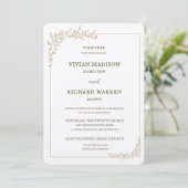 Opulent Gold Leaf Wedding Invitation Kaart (Staand voorkant)