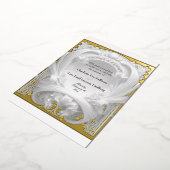 Opulent Gold Motief Atelier, Huwelijk Folie Uitnodiging (Gedraaid)
