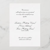 Opulent Gold Motief Atelier, Huwelijk Folie Uitnodiging (Achterkant)