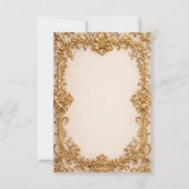 Opulent Gold Scrollwork Wedding Invitations Kaart (Achterkant)