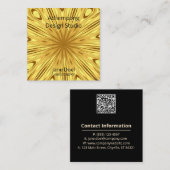 Opulent Gold Start Burst Swirl – Achempong Designe Vierkante Visitekaartje (Voorkant / Achterkant)