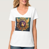 Opulent Golden Laurel Crest Logo T-shirt (Voorkant)