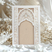 Opulent Goud & Cream Moslim Bruiloft Kaart