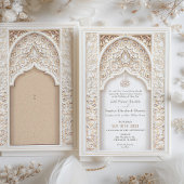 Opulent Goud & Cream Moslim Bruiloft Kaart