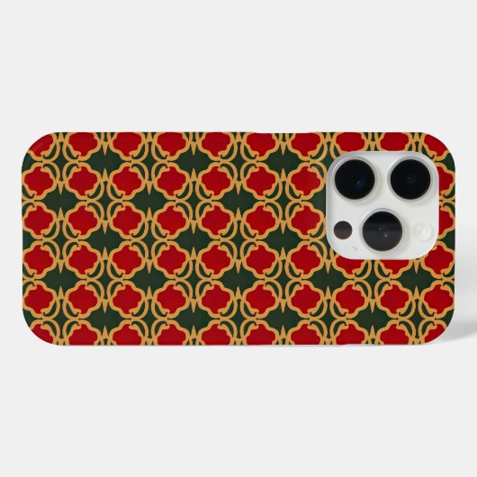 Opulent Goud en Rode Bloemen Case-Mate iPhone Case (Achterkant (horizontaal))