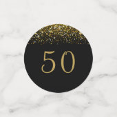 Opulent Gouden Confetti 50ste Verjaardagstafel Con (Kleine voorkant)