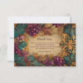 Opulent Grape Leaf Mardi Gras Masquerade Bedankkaart (Voorkant)