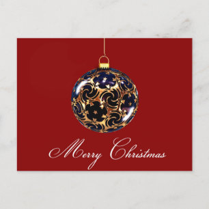 Opulent kerstornament en sterrenwensen feestdagenkaart