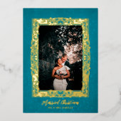 Opulent Lijst met kerstcadeaufoto Folie Feestdagenkaart (Voorkant)