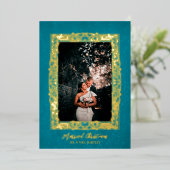 Opulent Lijst met kerstcadeaufoto Folie Feestdagenkaart (Staand Voorkant)