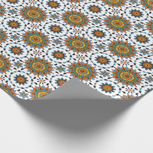 Opulent Maharaja India Star Flower Pattern Cadeaupapier (Hoek)