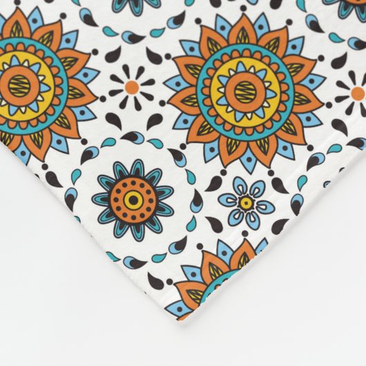 Opulent Maharaja India Star Flower Pattern Fleece Deken (Hoek)