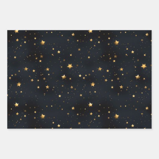 Opulent Midnight Blue Sparkle Ornamental Inpakpapier Vel (Voorkant 2)