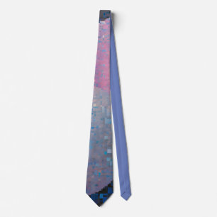 Opulent Ovals: tinten van blauw & roze in Abstract Stropdas