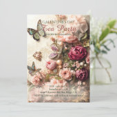 Opulent Rococo Butterfly Garden Galentine Florals Kaart (Staand voorkant)