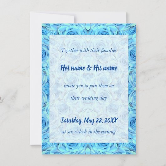 Opulent roos in turkooizen-uitnodiging (Voorkant)