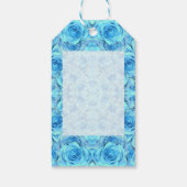 Opulent roos ontwerp in labels met turkooiscadeaus cadeaulabel (Achterkant)