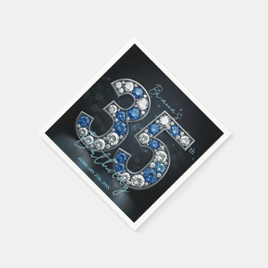 Opulent Sapphire Diamond 35e verjaardagsfeest Servet (Hoek)