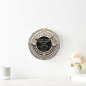 Opulent Silver Diamonds Bruiloft Jubileum Ronde Klok (Huis)