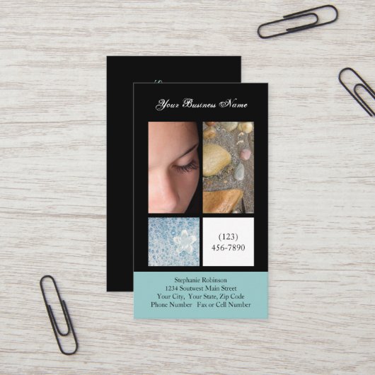 Opulent Spa Visitekaartjes Salon Skin estheticien (Voorkant / Achterkant in situ)