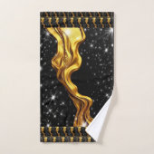 Opulent Swirl Full Liquid Gold Black Monochrome Lx Bad Handdoek (Handdoek)