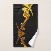 Opulent Swirl Liquid Gold Black Designer Christi Bad Handdoek (Handdoek)