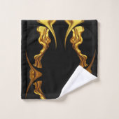 Opulent Swirl Liquid Gold Black Designer Christi Bad Handdoek (Wasdoekje)