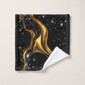 Opulent Swirl Liquid Gold Black Monochro Christian Bad Handdoek (Wasdoekje)