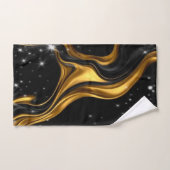 Opulent Swirl Liquid Gold Black Monochro Christian Bad Handdoek (Handdoek)