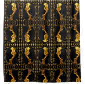 Opulent Swirl Liquid Gold Black Monochrom Designe Douchegordijn (Voorkant)