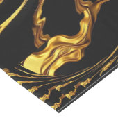 Opulent Swirl Liquid Gold Black Monochrom Designer Korte Tafelloper (Hoek)