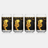 Opulent Swirl Liquid Gold Black Monochrome Achempo Blikvorm Glas (Voorkant)