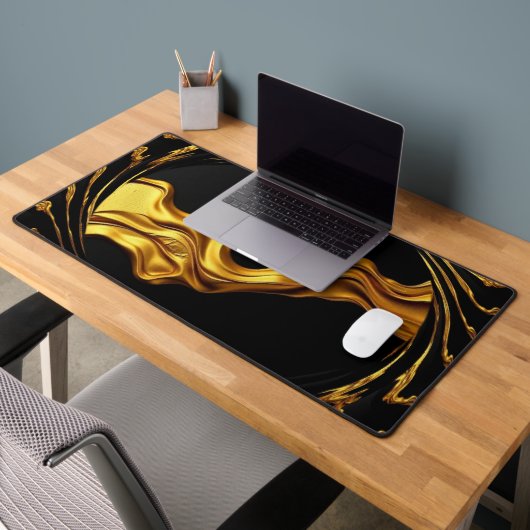 Opulent Swirl Liquid Gold Black Monochrome Achempo Bureaumat (Kantoor 2)