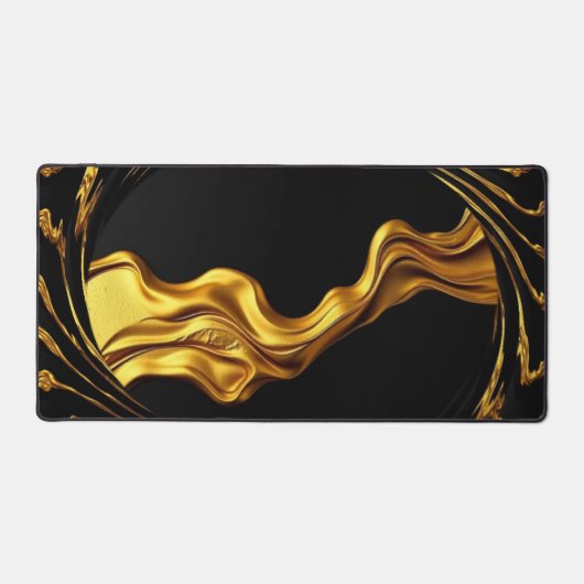 Opulent Swirl Liquid Gold Black Monochrome Achempo Bureaumat (Voorkant)