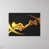 Opulent Swirl Liquid Gold Black Monochrome Achempo Canvas Afdruk (Voorkant)