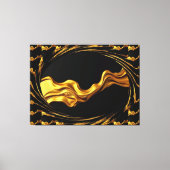 Opulent Swirl Liquid Gold Black Monochrome Art  Canvas Afdruk (Voorkant)