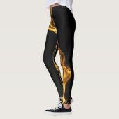 Opulent Swirl: Liquid Gold Black Monochrome Art    Leggings (Links)