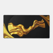 Opulent Swirl Liquid Gold Black Monochrome Bureaumat (Voorkant)