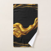 Opulent Swirl Liquid Gold Black Monochrome Christi Bad Handdoek (Handdoek)