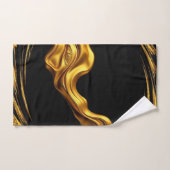 Opulent Swirl Liquid Gold Black Monochrome Christi Bad Handdoek (Handdoek)